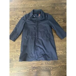 Vintage The Falcon Boston Mens M Blue 100% Trench Coat Jacket Work Wedding